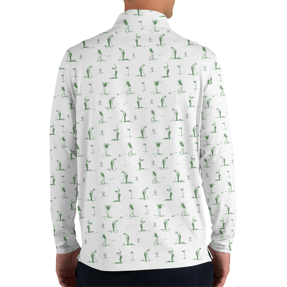 Golf Polo Shirt for Men, Classic Golfer Swing Pattern Shirt, Unique Golf Gift for Dad