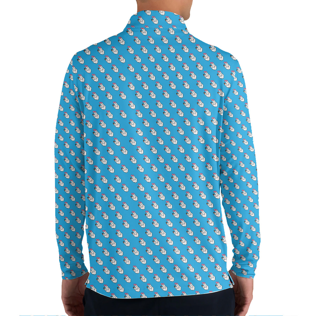 Golf Polo Shirt for Men, Funny Hand Gesture Pattern, Unique Golf Gift