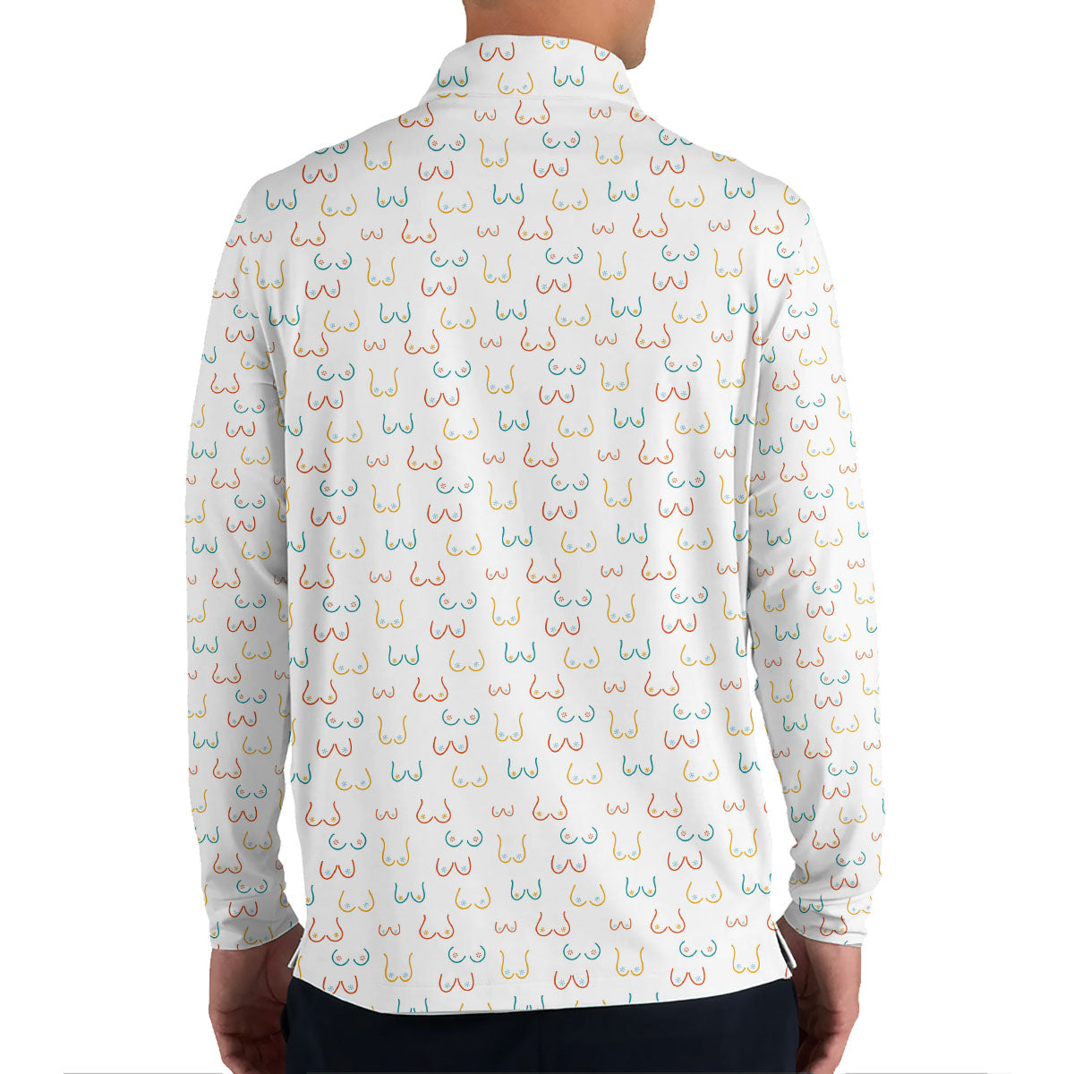 Golf Polo Shirt for Men, Funny Boob Pattern, Unique Golf Gift