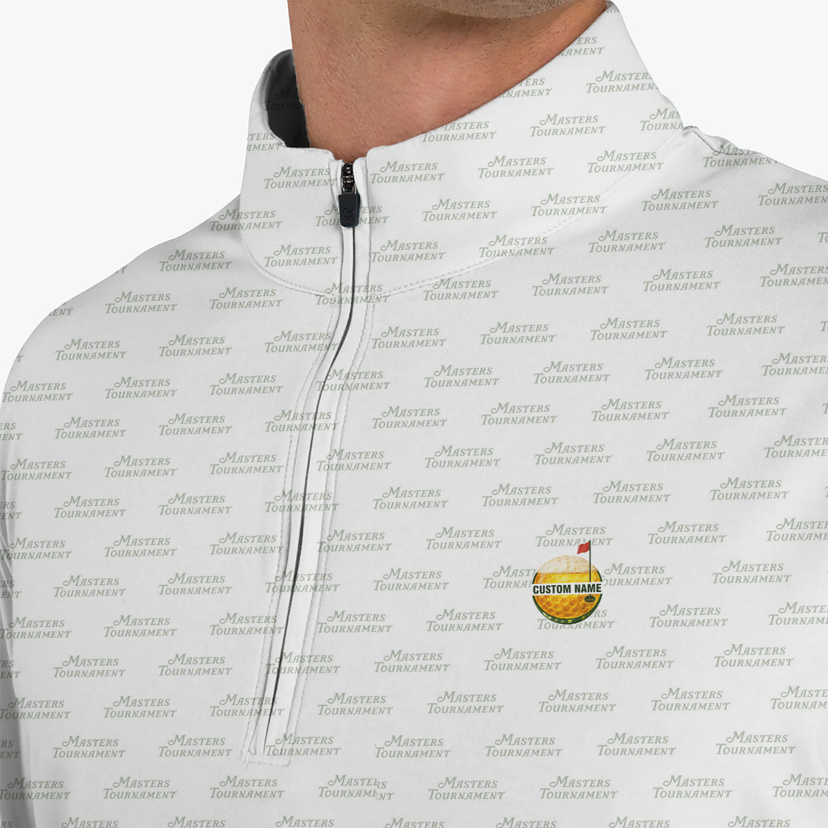 Personalized Custom Name Minimal Text Pattern Golf Polo Shirt for Men Modern Golf Apparel