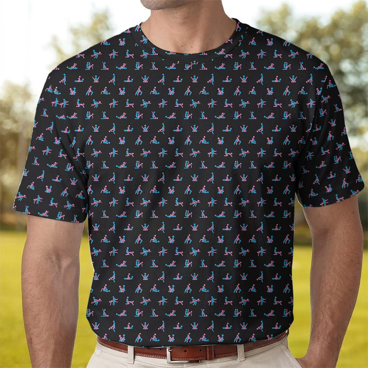 Funny Golf Polo Shirt Adult Humor Pattern Men Casual Golf Shirt