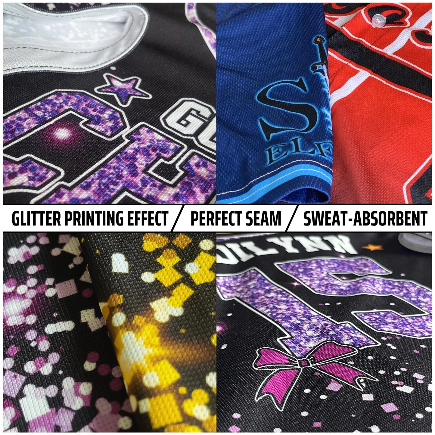 Personalized Glitter Cheer Mom Jersey, Custom Name Number Glitter Baseball Jersey, Cheerleading Team Gift for Mom, Competition Day Apparel