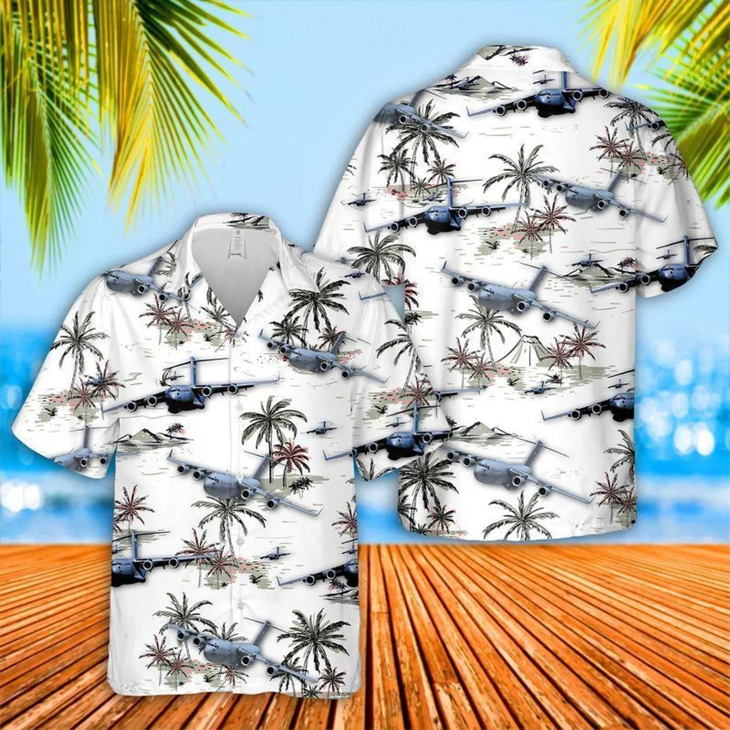 Air Force Hawaiian Shirt, Aviation Hawaiian Shirt, Airplane Pattern Shirt, Veteran Hawaiian Shirt, Unisex Summer Shirt