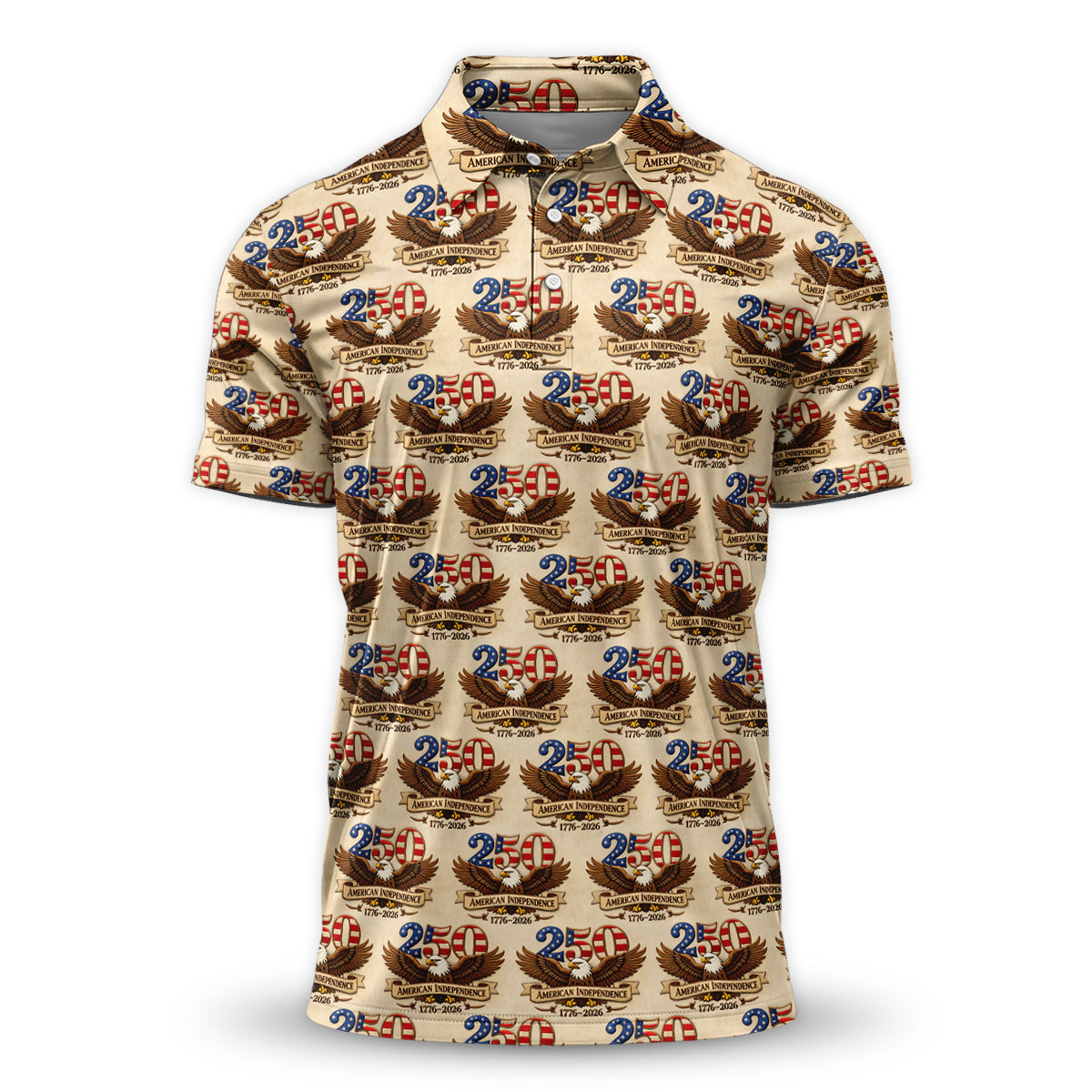 USA 250 Independence Eagle Golf Polo Patriotic Performance Shirt
