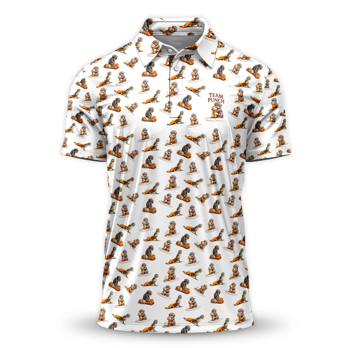 Golf Polo Shirt for Men, Funny Monkey Pattern Golf Shirt, Unique Golf Gift