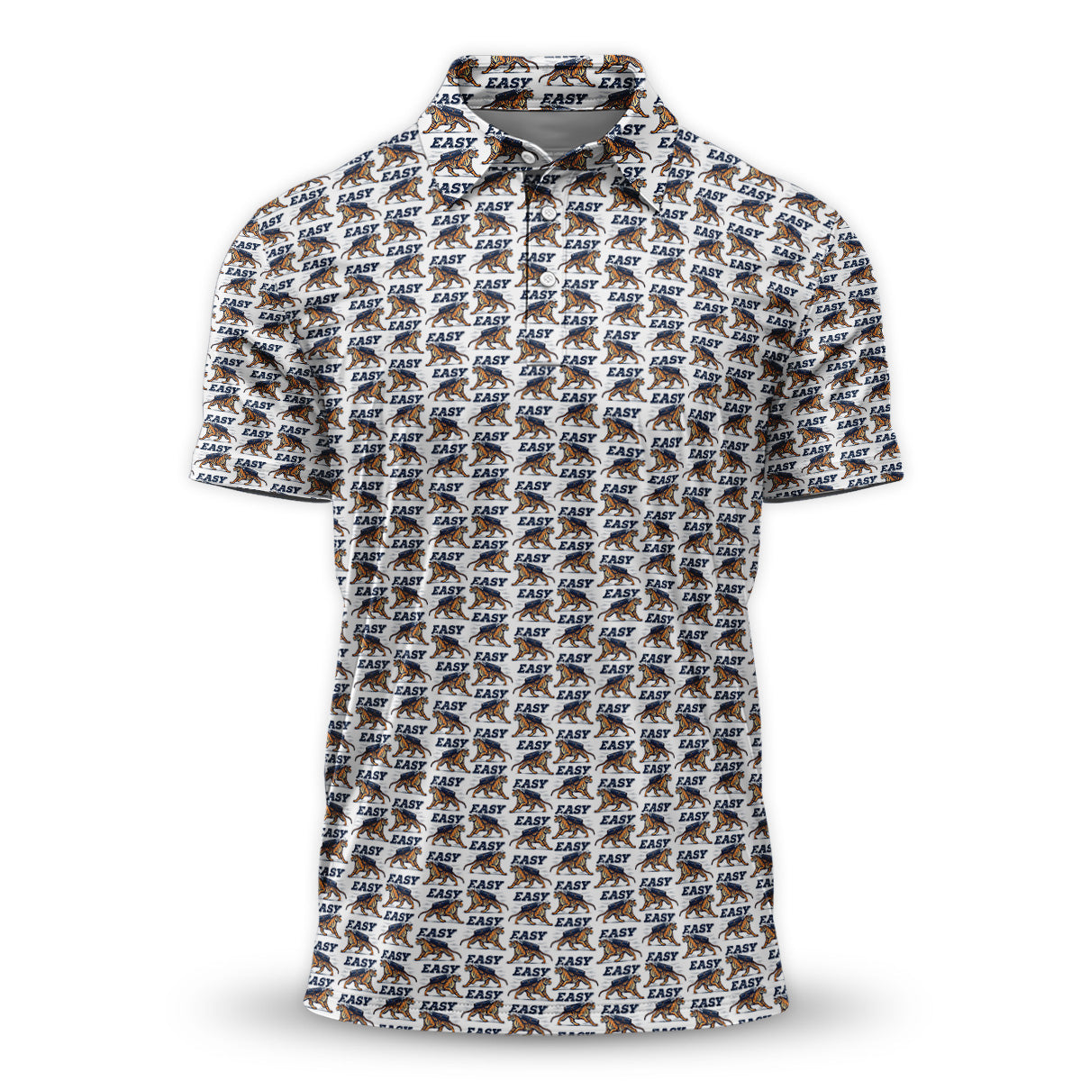 Golf Polo Shirt for Men, Tiger Golf Pattern Easy Swing Shirt, Unique Golf Gift for Dad