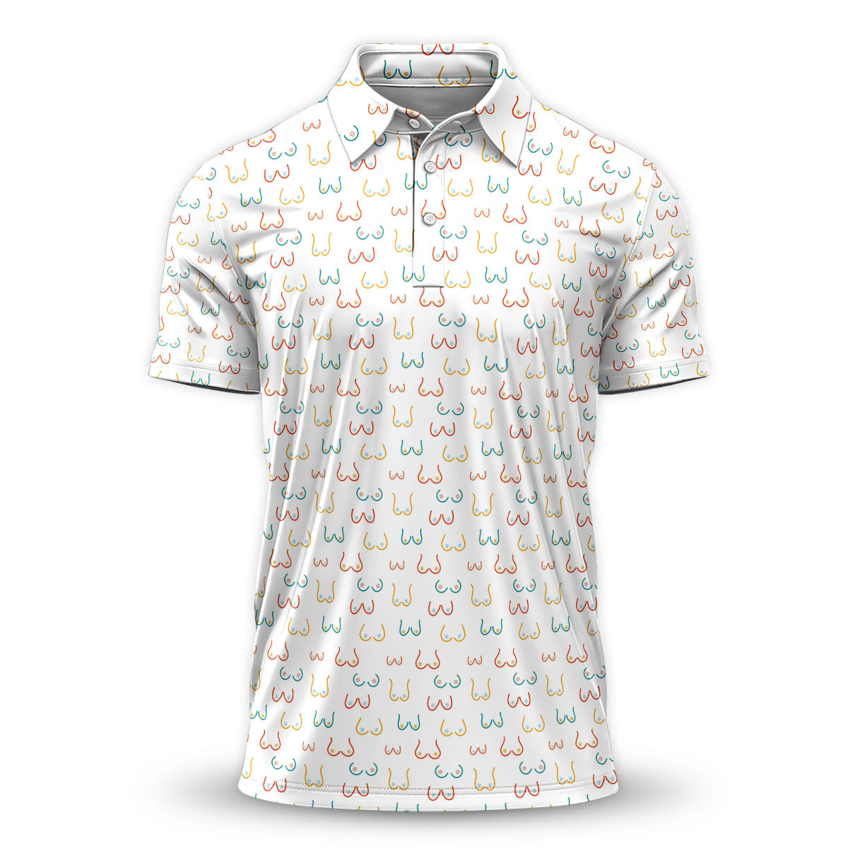 Golf Polo Shirt for Men, Funny Boob Pattern, Unique Golf Gift