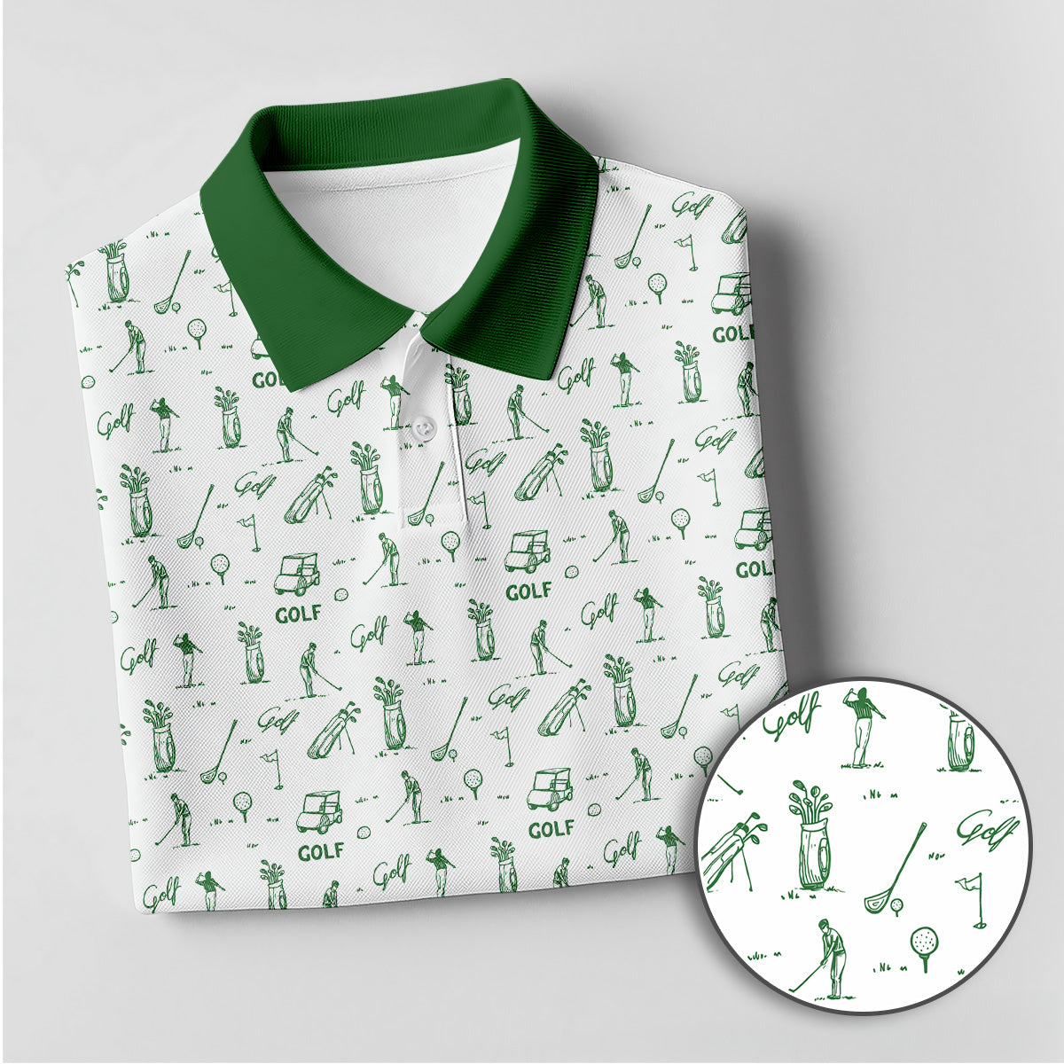 Personalized Golf Polo Shirt Men, Golf Pattern, Custom Name Gift
