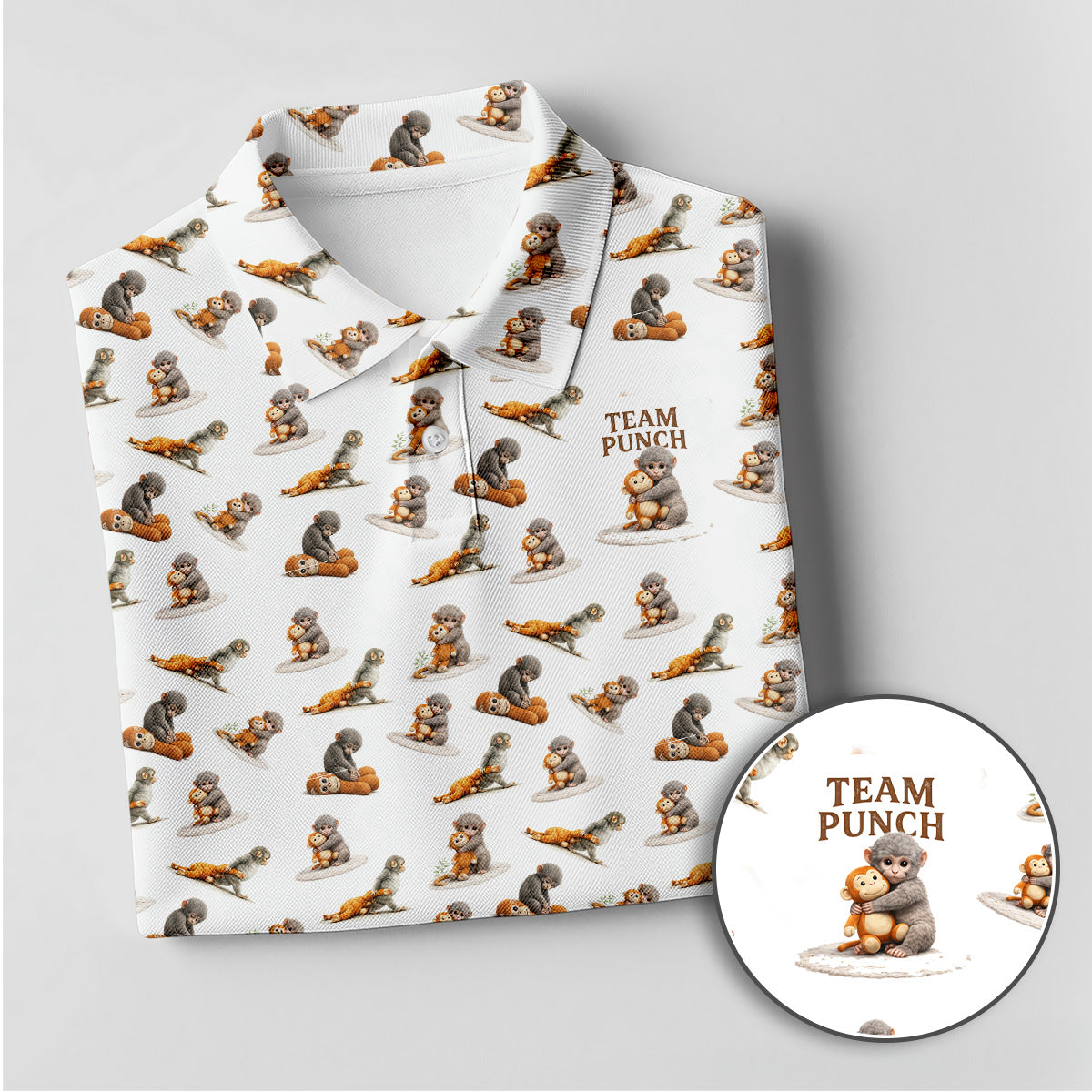 Golf Polo Shirt for Men, Funny Monkey Pattern Golf Shirt, Unique Golf Gift