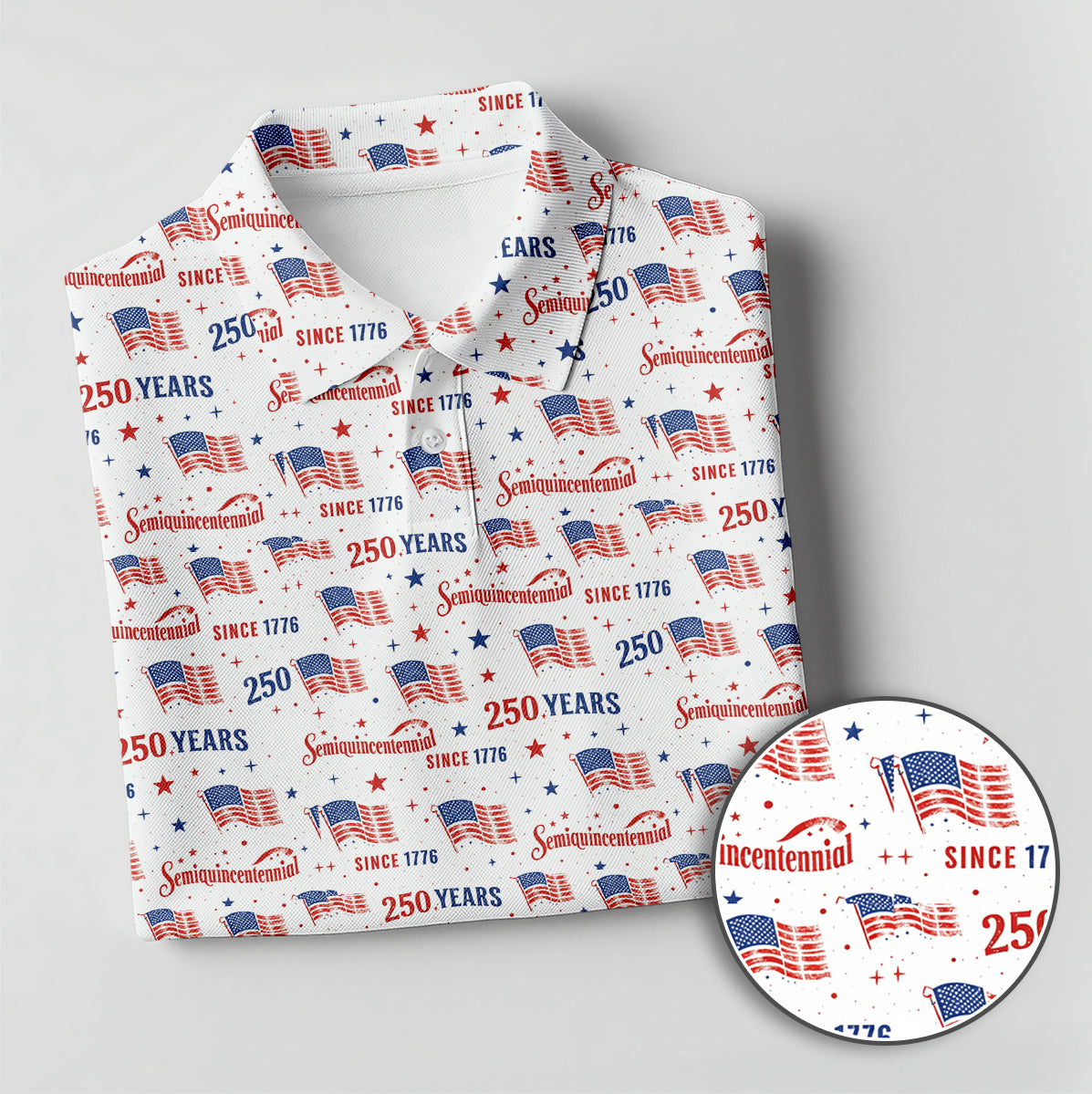 USA 250 Years Golf Polo Patriotic Flag Semiquincentennial Shirt