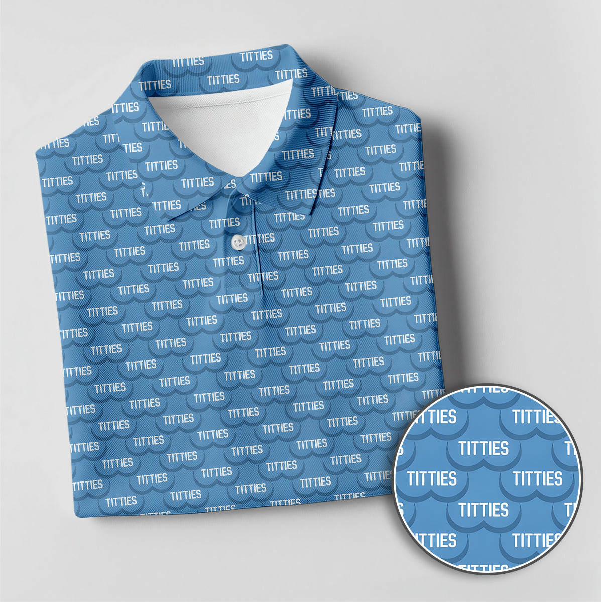 Funny Text Pattern Golf Polo Novelty Print Breathable Golf Shirt