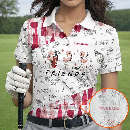 Personalized Golf Polo Shirt, Par Then Bar Flamingo, Golf Gift