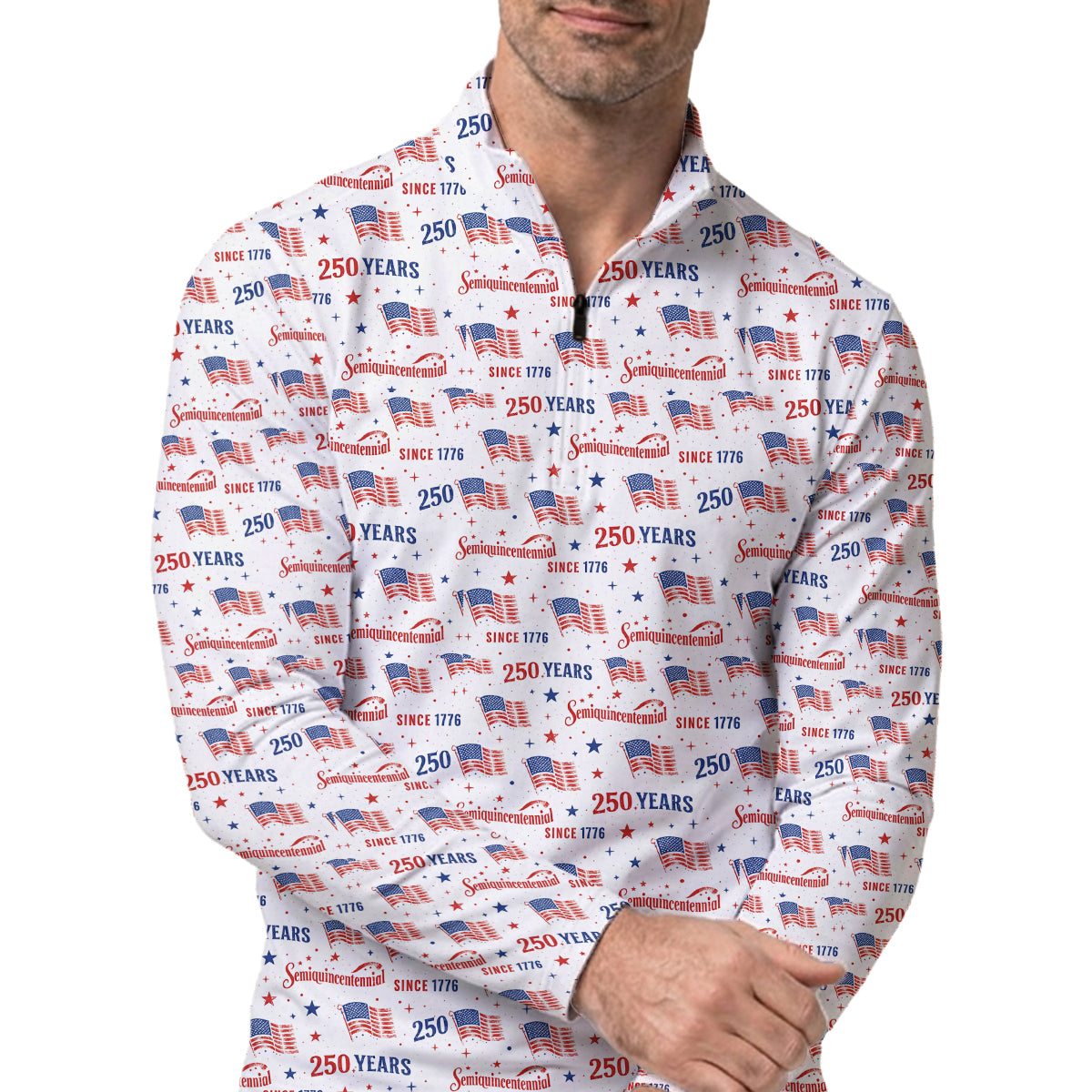 USA 250 Years Golf Polo Patriotic Flag Semiquincentennial Shirt