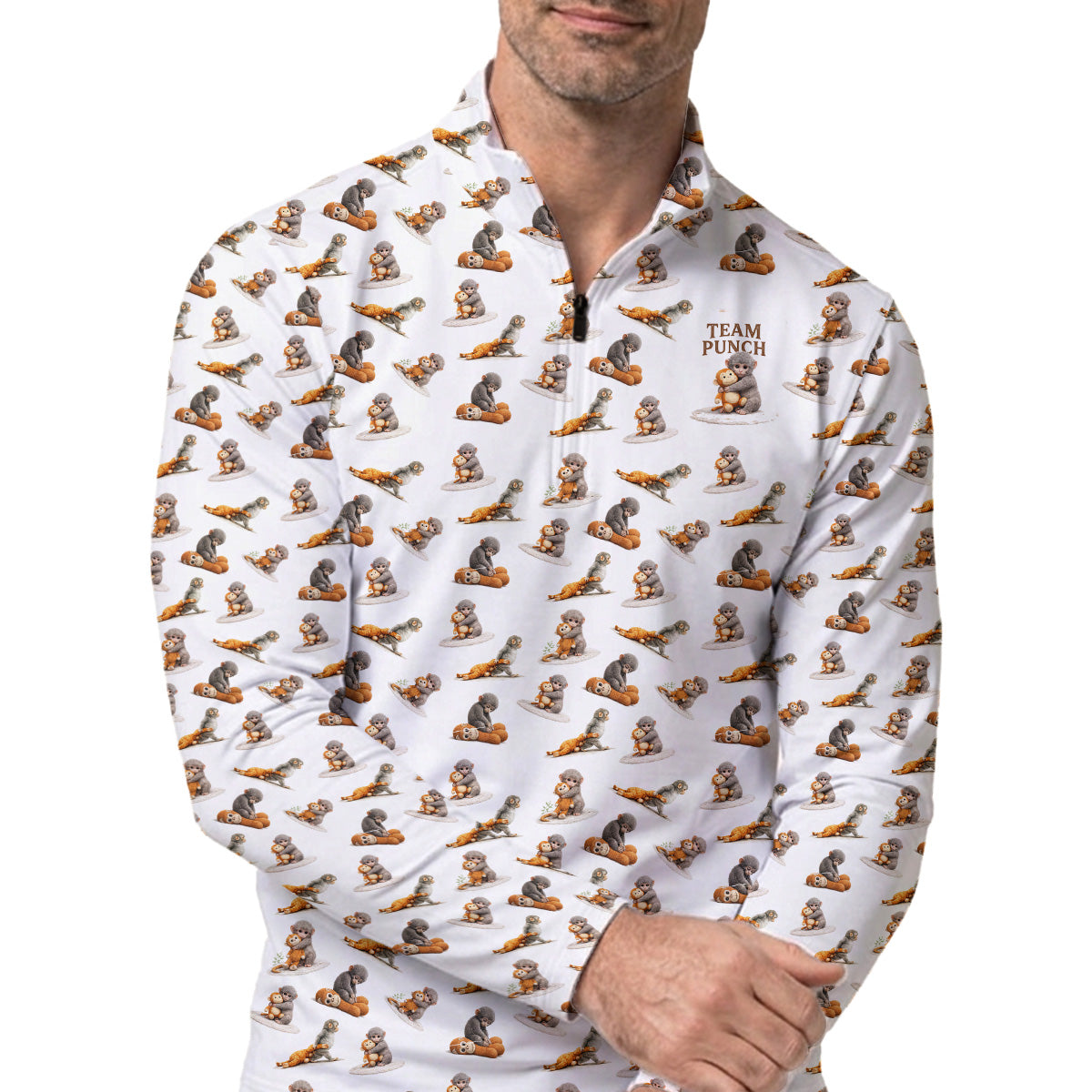 Golf Polo Shirt for Men, Funny Monkey Pattern Golf Shirt, Unique Golf Gift