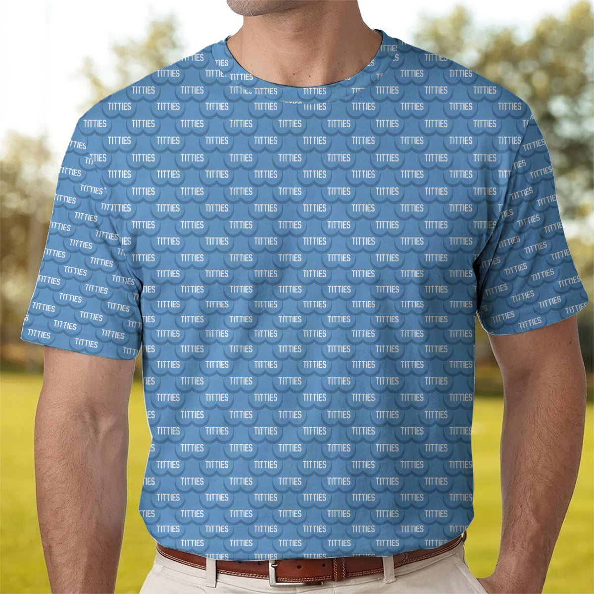 Funny Text Pattern Golf Polo Novelty Print Breathable Golf Shirt
