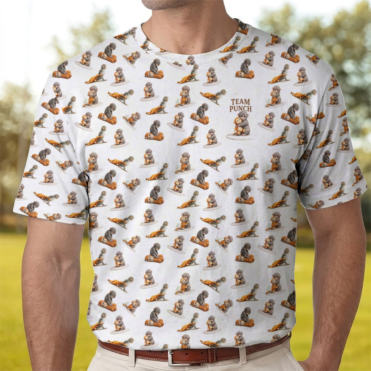 Golf Polo Shirt for Men, Funny Monkey Pattern Golf Shirt, Unique Golf Gift