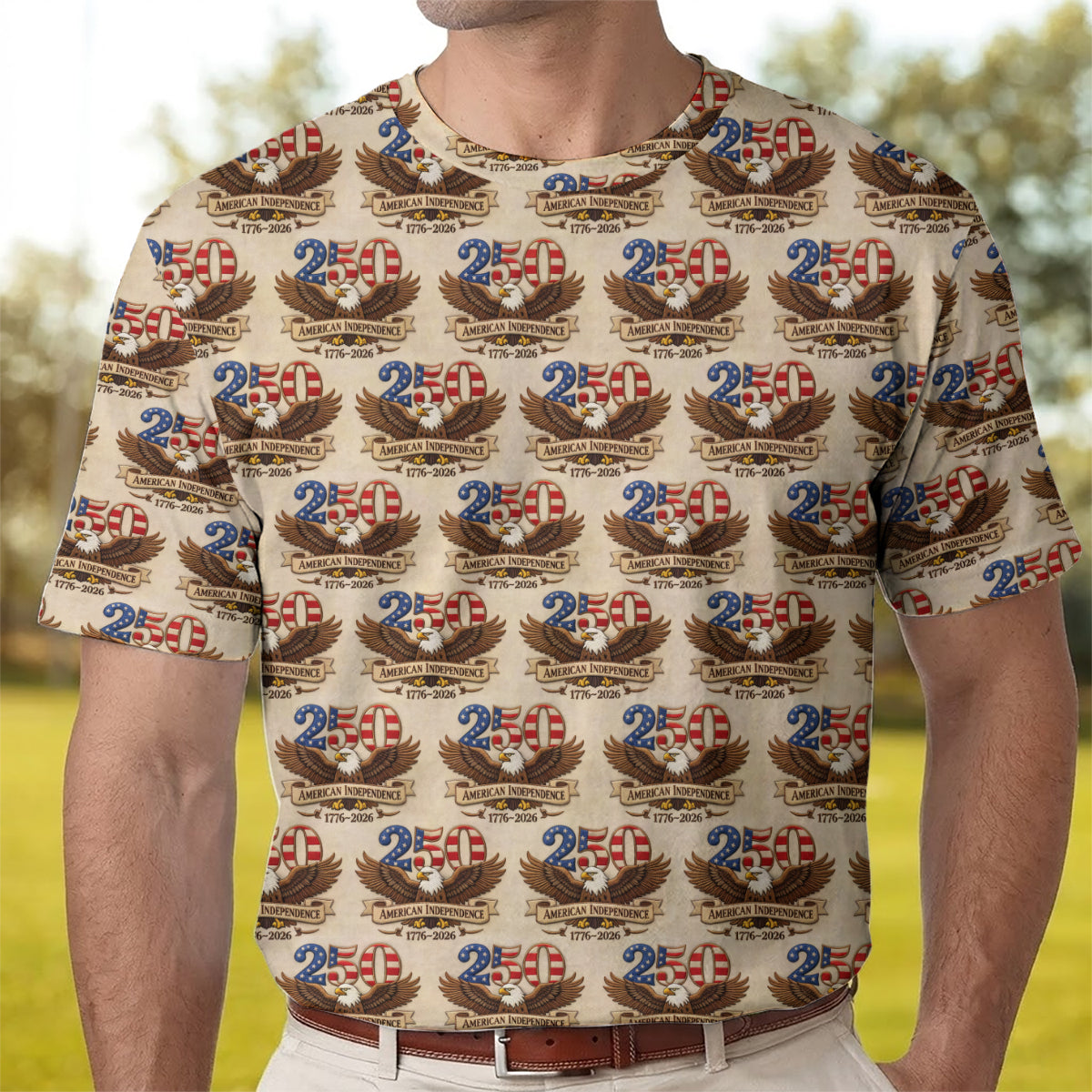 USA 250 Independence Eagle Golf Polo Patriotic Performance Shirt