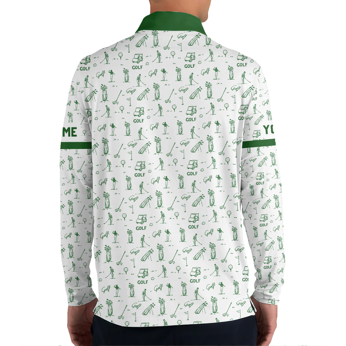 Personalized Golf Polo Shirt Men, Golf Pattern, Custom Name Gift