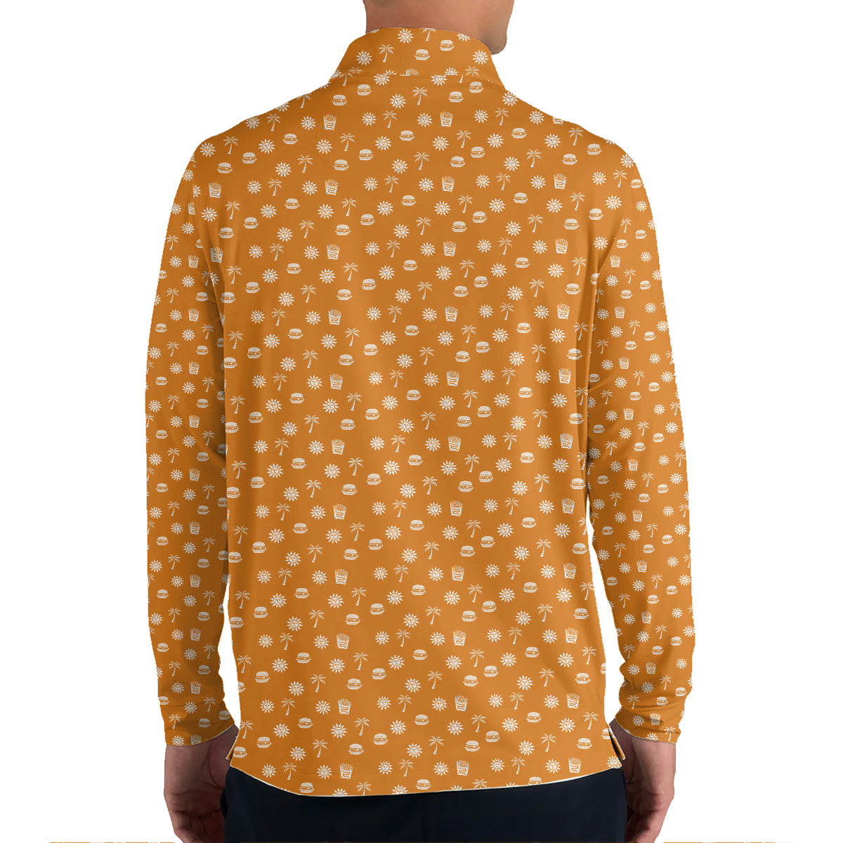 Golf Polo Shirt for Men, Summer Beach Food Pattern Golf Shirt, Unique Golf Gift for Dad