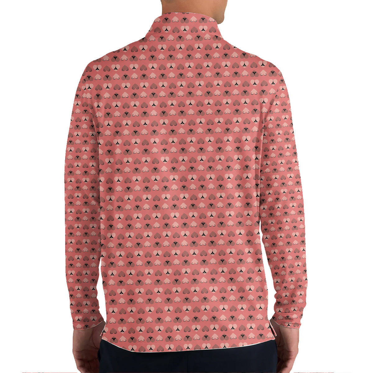 Golf Polo Shirt for Men, Funny Heart Pattern, Unique Golf Gift