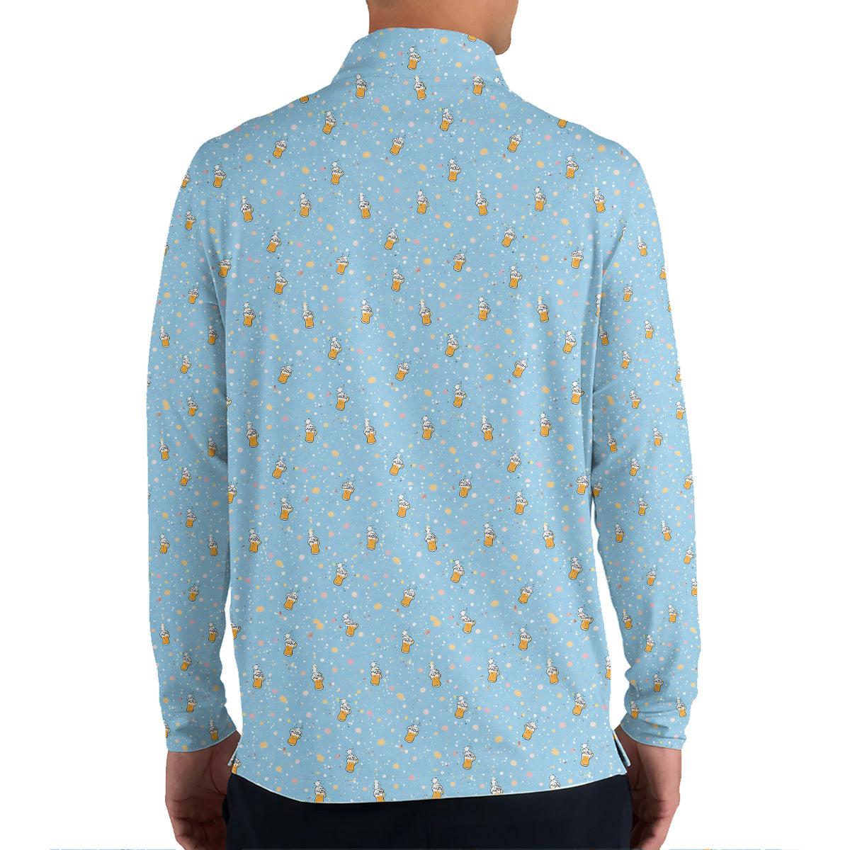Golf Polo Shirt for Men, Funny Beer Pattern Golf Shirt, Golf Gift