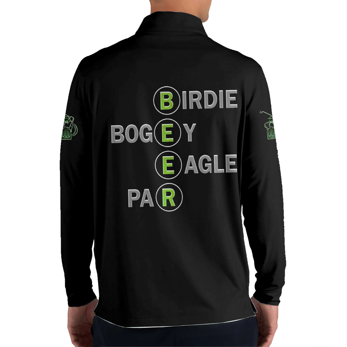 Men Golf Polo Funny Golf Beer Custom Name Breathable Performance Shirt