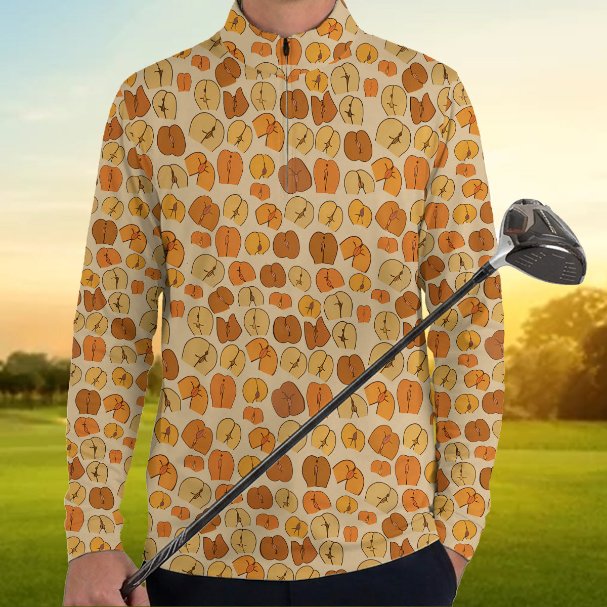 Golf Polo Shirt for Men, Funny Pattern Golf Shirt, Unique Golf Gift