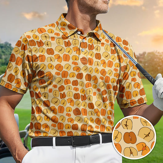 Golf Polo Shirt for Men, Funny Pattern Golf Shirt, Unique Golf Gift