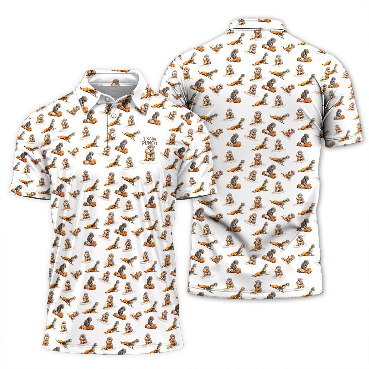 Golf Polo Shirt for Men, Funny Monkey Pattern Golf Shirt, Unique Golf Gift