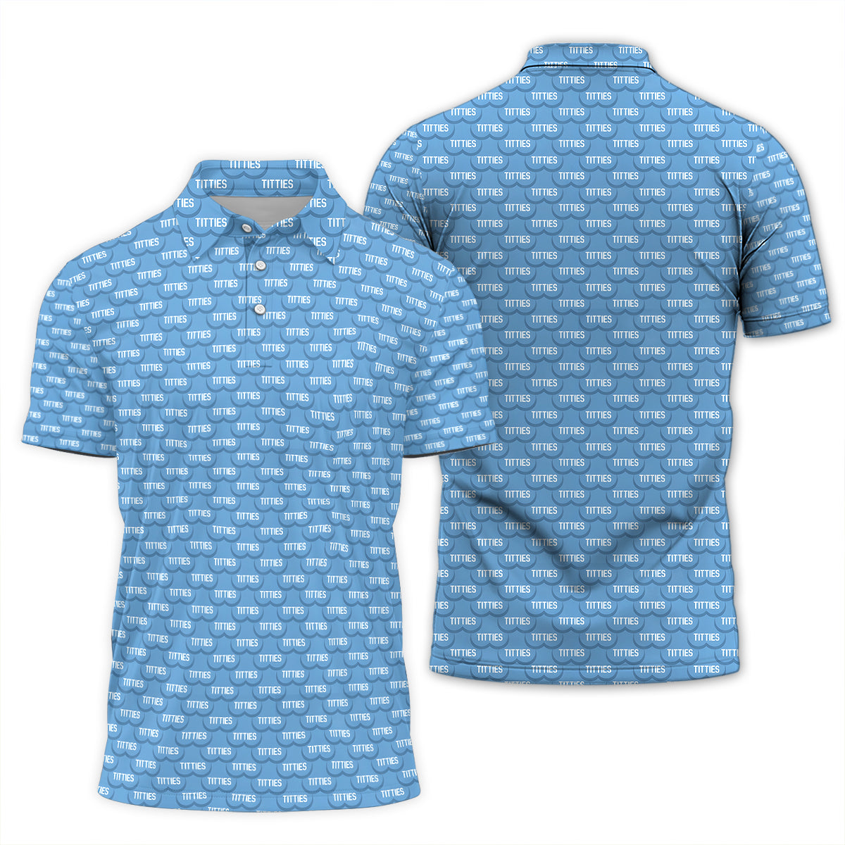 Funny Text Pattern Golf Polo Novelty Print Breathable Golf Shirt