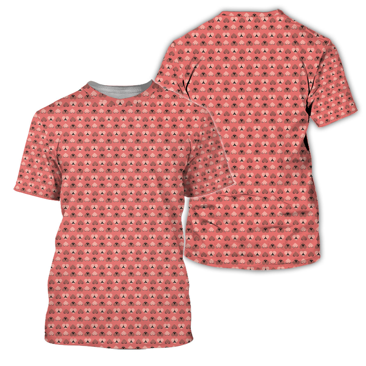 Golf Polo Shirt for Men, Funny Heart Pattern, Unique Golf Gift