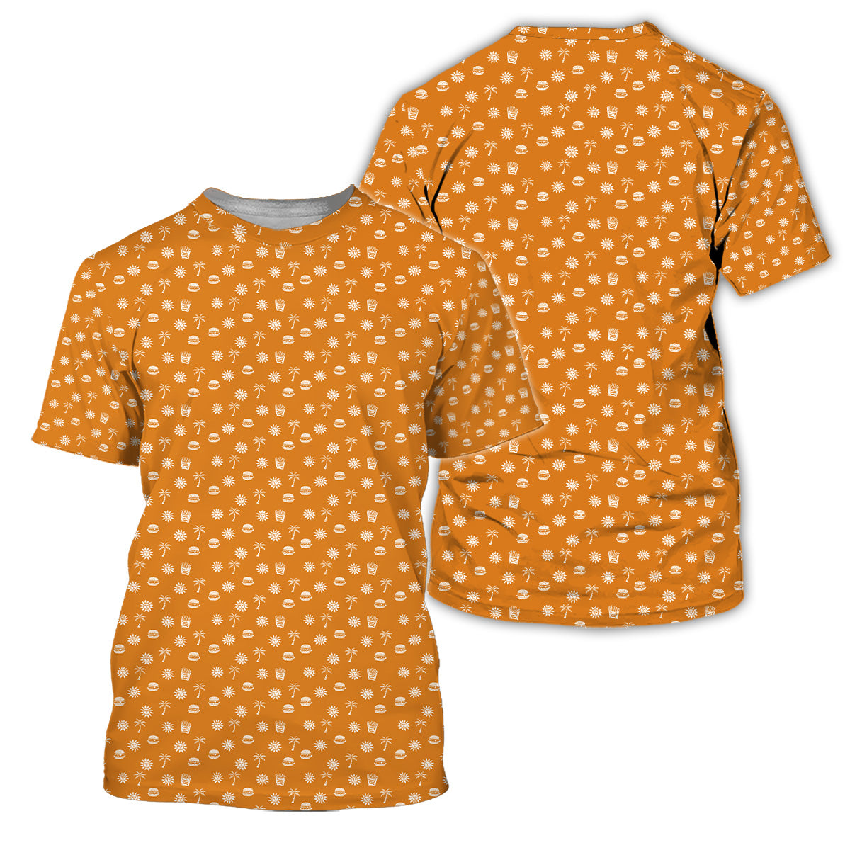 Golf Polo Shirt for Men, Summer Beach Food Pattern Golf Shirt, Unique Golf Gift for Dad