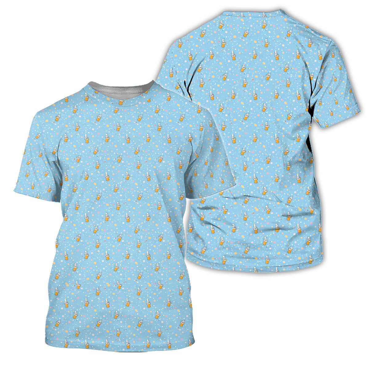 Golf Polo Shirt for Men, Funny Beer Pattern Golf Shirt, Golf Gift