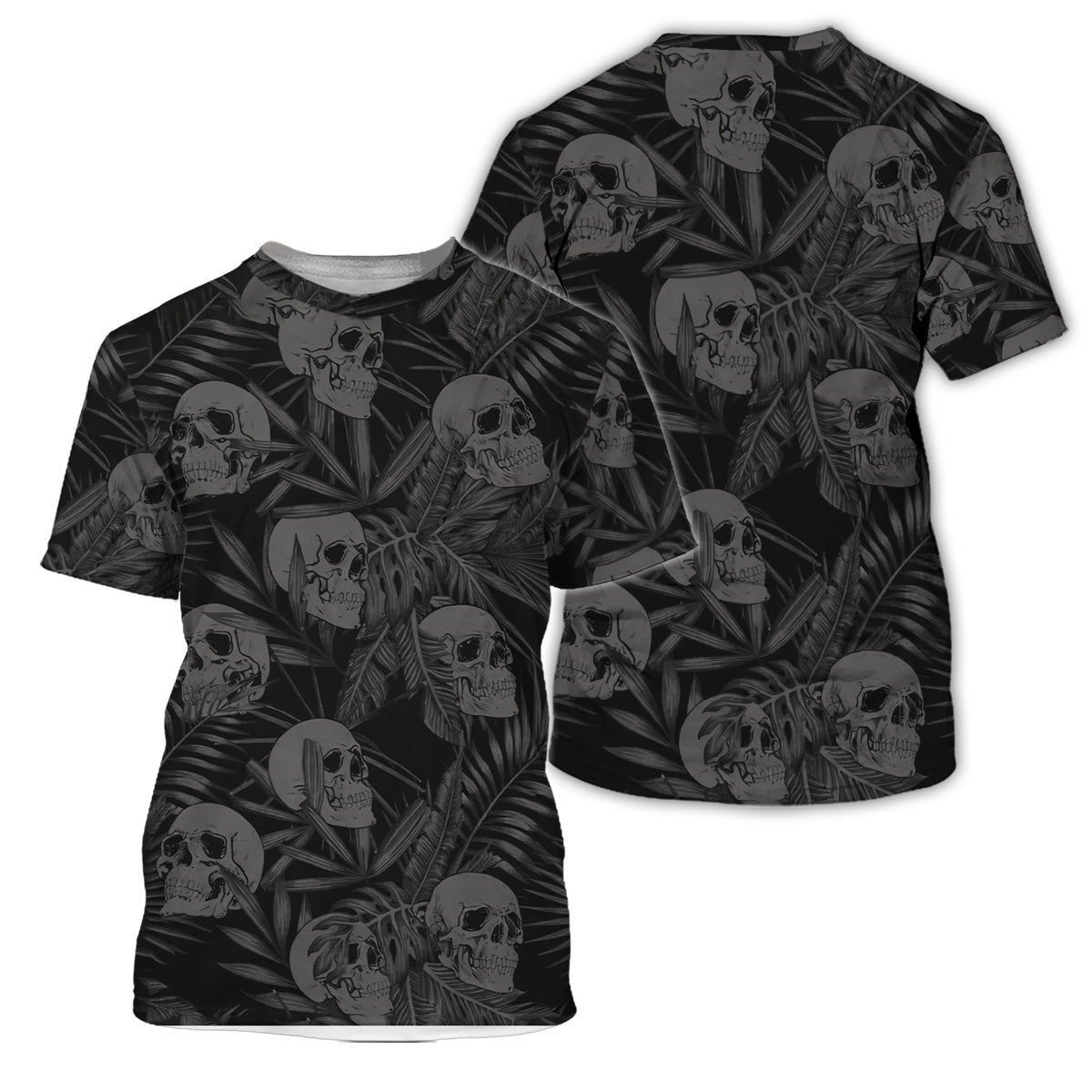 Golf Polo Shirt for Men, Skull Pattern All Over Print, Unique Golf Gift