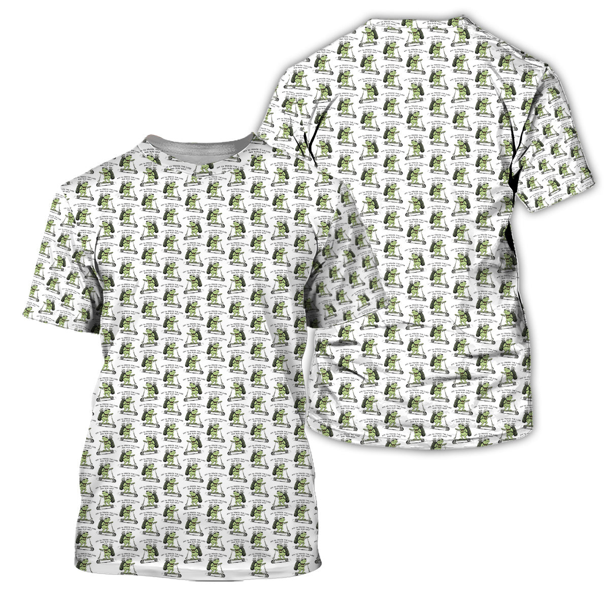 Golf Polo Shirt for Men, Funny Frog Golf Cartoon Pattern Shirt, Unique Golf Gift for Dad