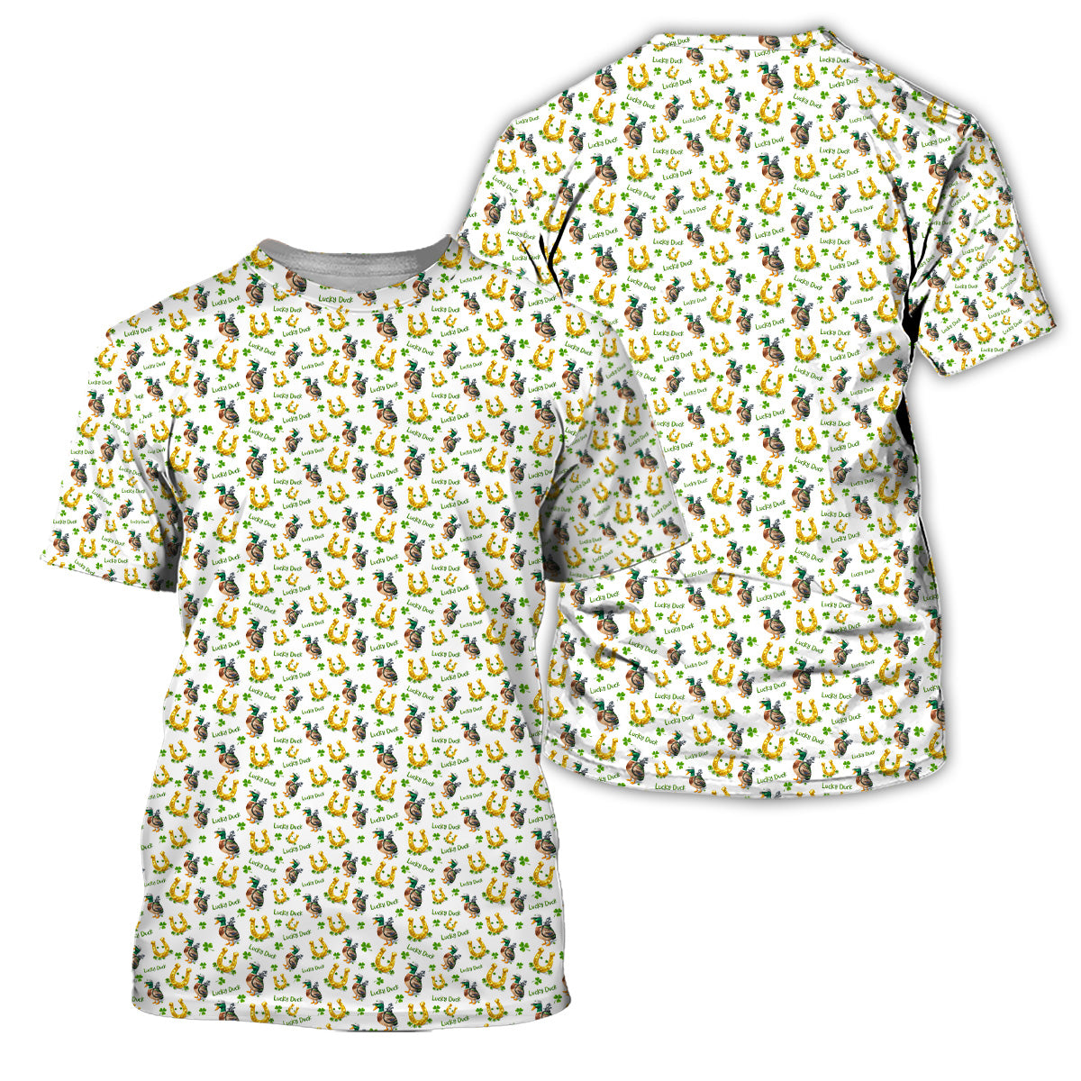 Golf Polo Shirt for Men, Lucky Duck Golf Pattern Shirt, Unique Golf Gift for Dad