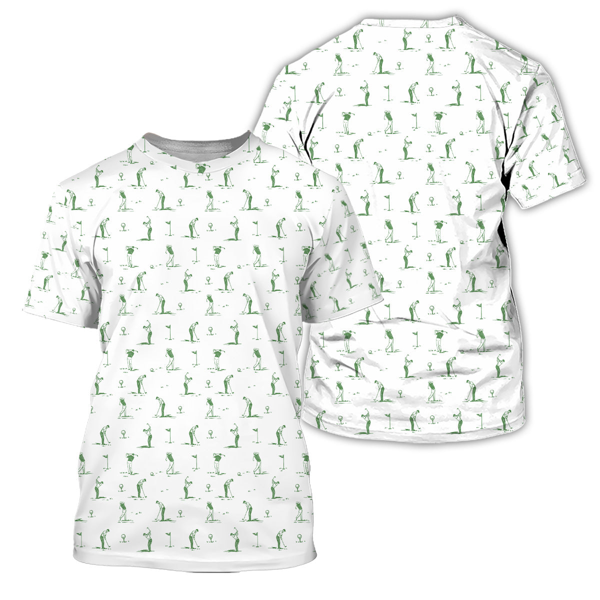 Golf Polo Shirt for Men, Classic Golfer Swing Pattern Shirt, Unique Golf Gift for Dad