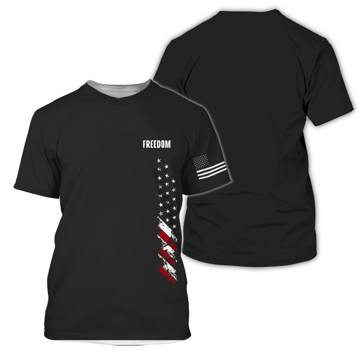 Golf Polo Shirt for Men, Freedom USA Flag Graphic, Patriotic Golf Gift