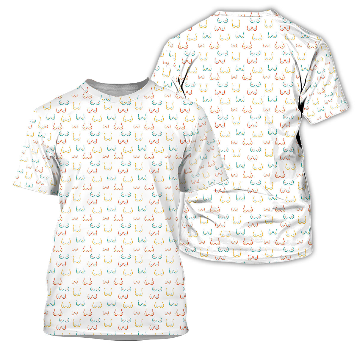 Golf Polo Shirt for Men, Funny Boob Pattern, Unique Golf Gift