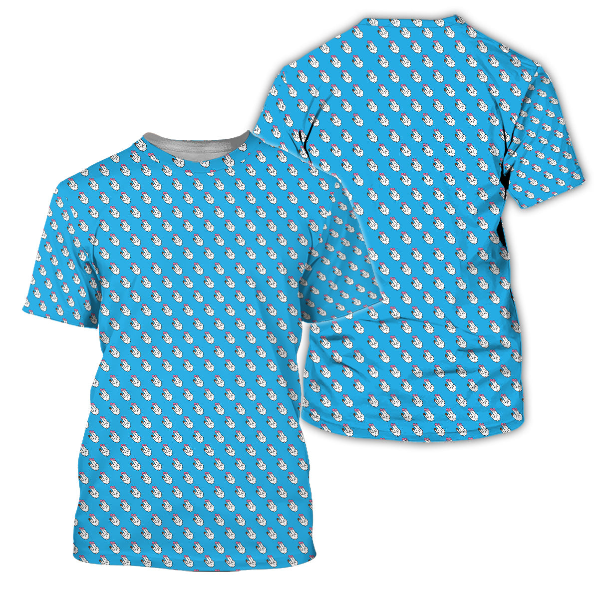 Golf Polo Shirt for Men, Funny Hand Gesture Pattern, Unique Golf Gift