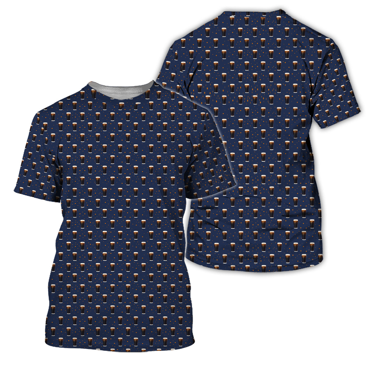Golf Polo Shirt for Men, Beer Pint Pattern Funny Golf Shirt, Unique Golf Gift for Dad