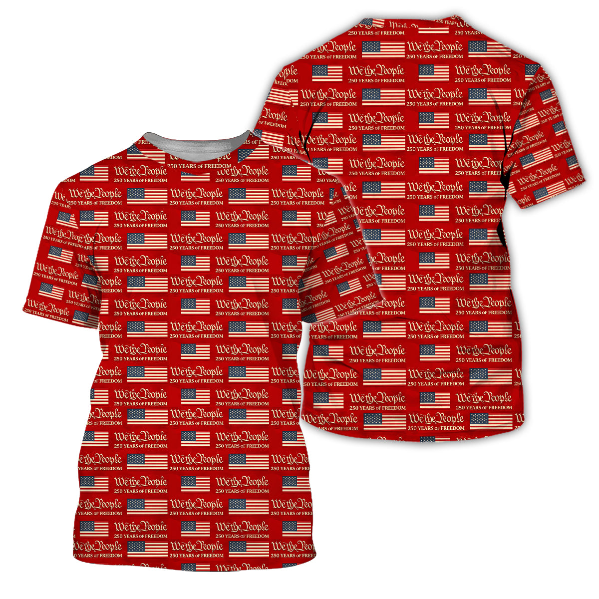 Men Golf Polo Patriotic USA Flag We The People Performance Shirt