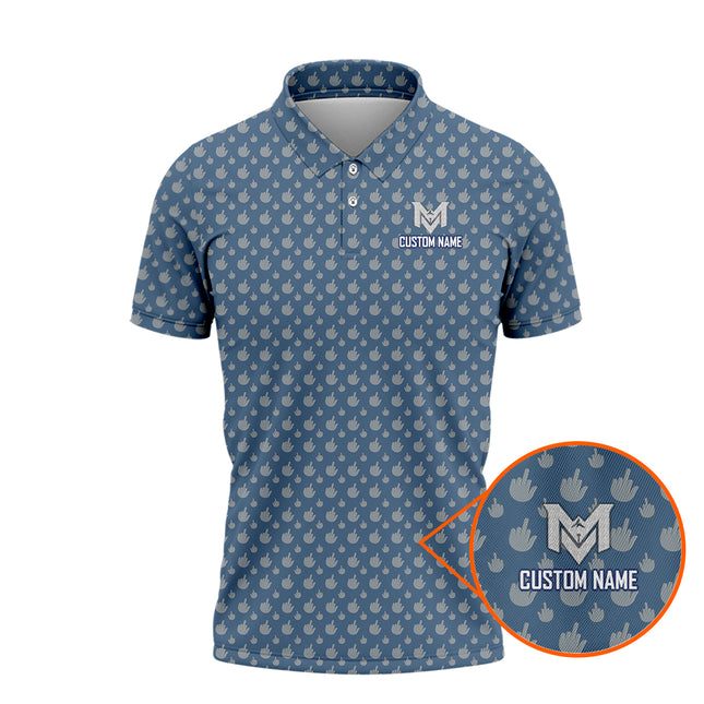 Personalized Monogram Golf Polo Shirt for Men All Over Print Funny Golf Pattern Performance Golf Shirt Golfer Gift