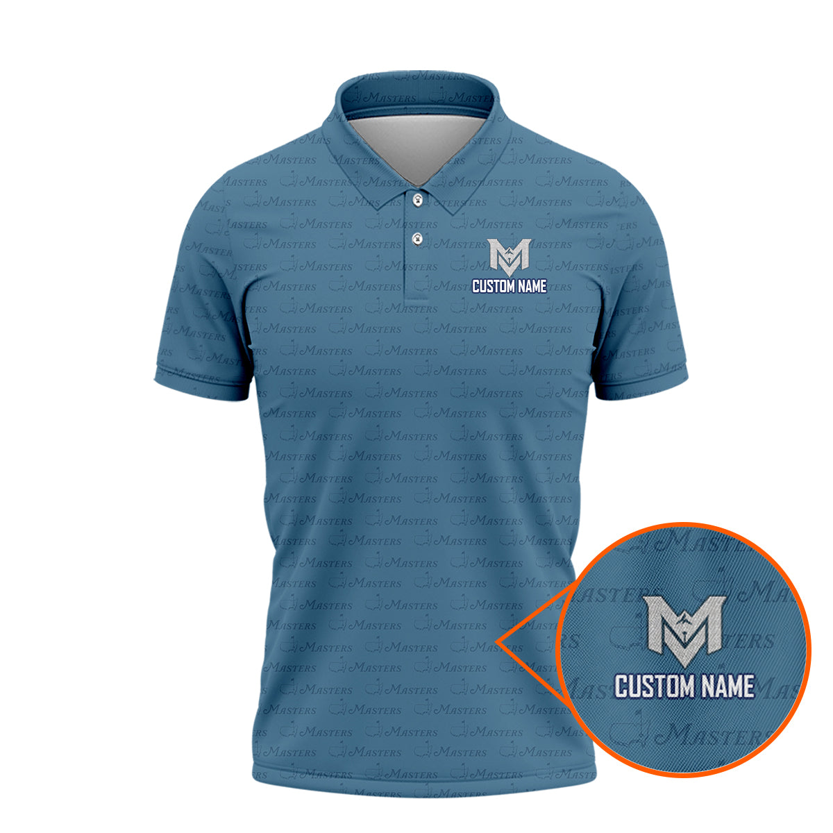 Personalized Masters Style Golf Polo Shirt for Men Classic Tournament Pattern Performance Golf Polo Lightweight Breathable Golf Apparel