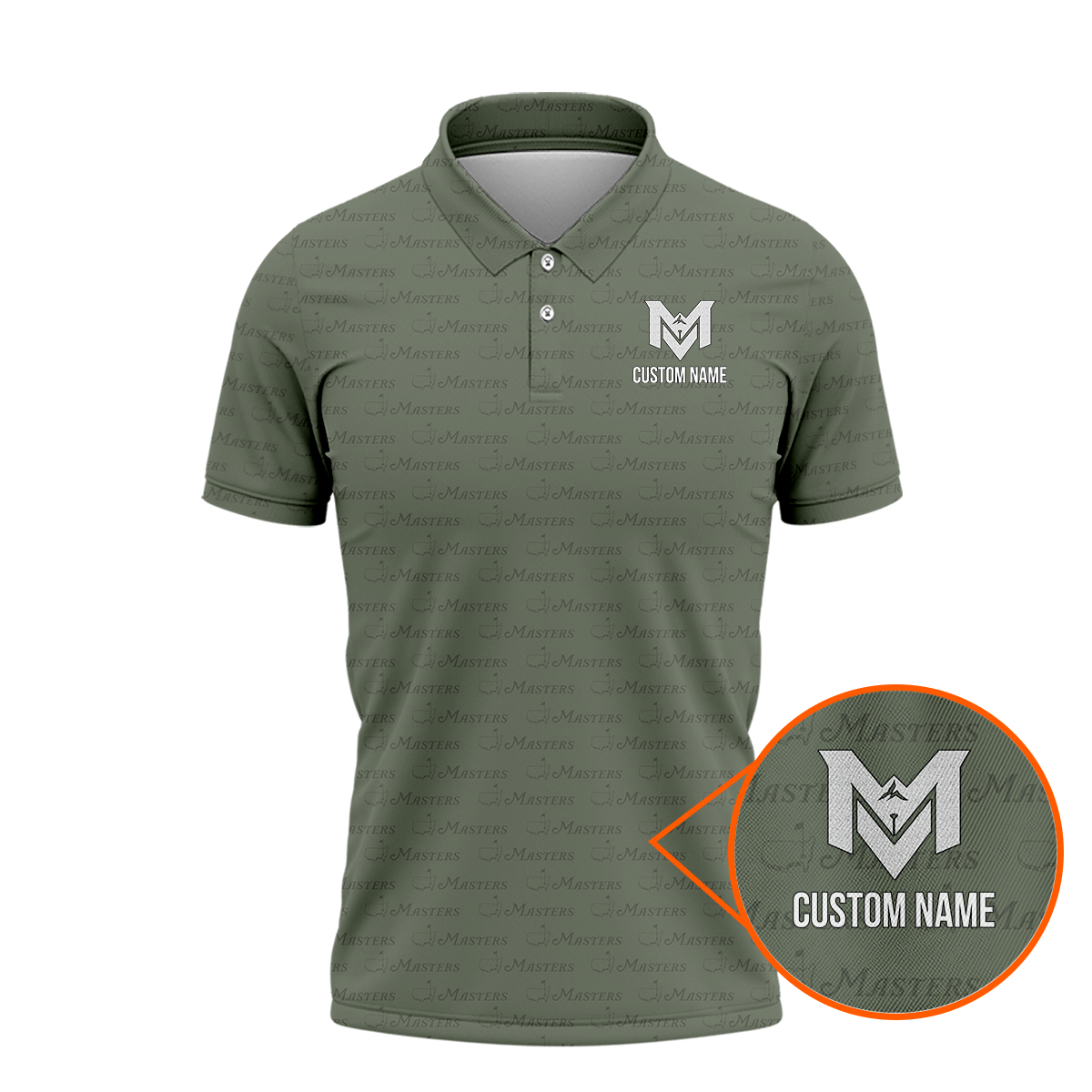 Personalized Masters Golf Pattern Polo Shirt for Men – Custom Name Golf Polo – Unique Casual Sport Shirt