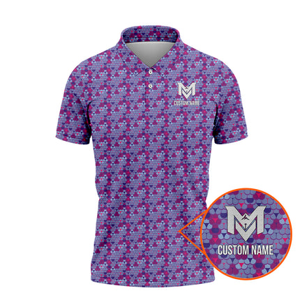 Personalized Men's Polo Shirt – Custom Pattern Golf Polo for Men – Unique Casual Sport Shirt