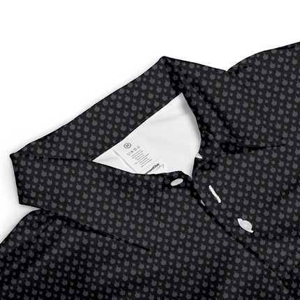 Black Funny Golf Hand Gesture Polo Shirt for Men All Over Print Performance Golf Polo Lightweight Breathable Golf Apparel