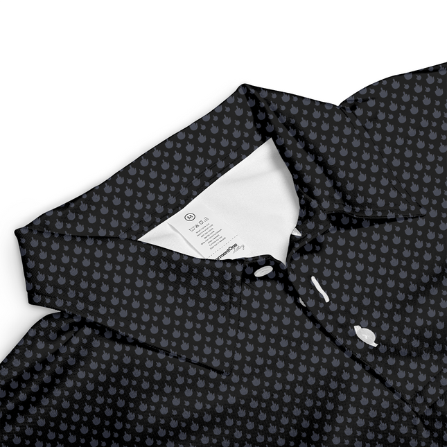 Black Funny Golf Hand Gesture Polo Shirt for Men All Over Print Performance Golf Polo Lightweight Breathable Golf Apparel