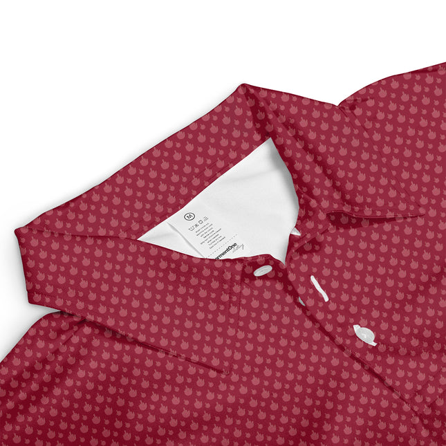 Red Funny Golf Hand Gesture Polo Shirt for Men All Over Print Performance Golf Polo Lightweight Breathable Golf Apparel