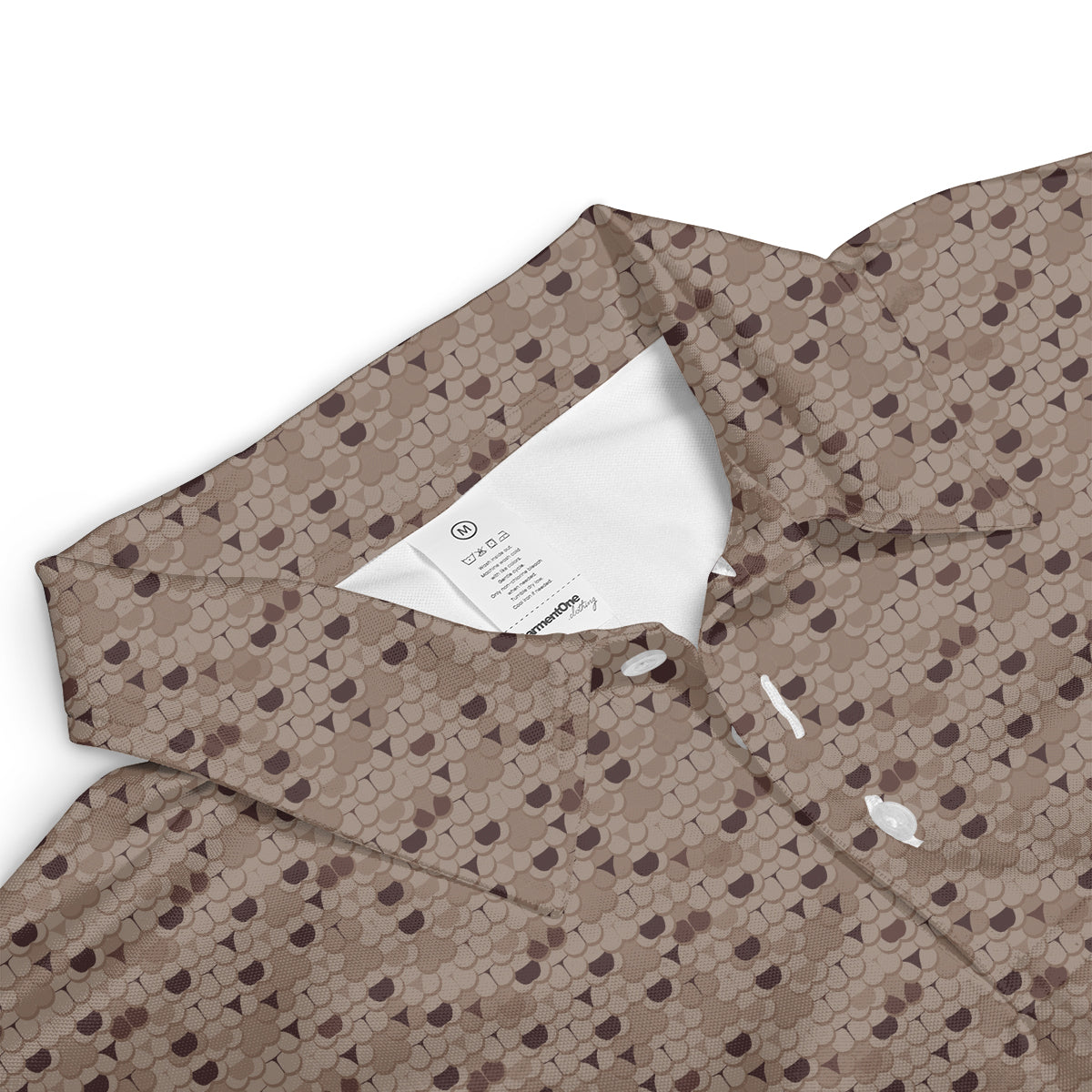 Personalized Brown Golf Ball Pattern Polo Shirt for Men Classic All Over Print Performance Golf Polo Lightweight Breathable Golf Apparel